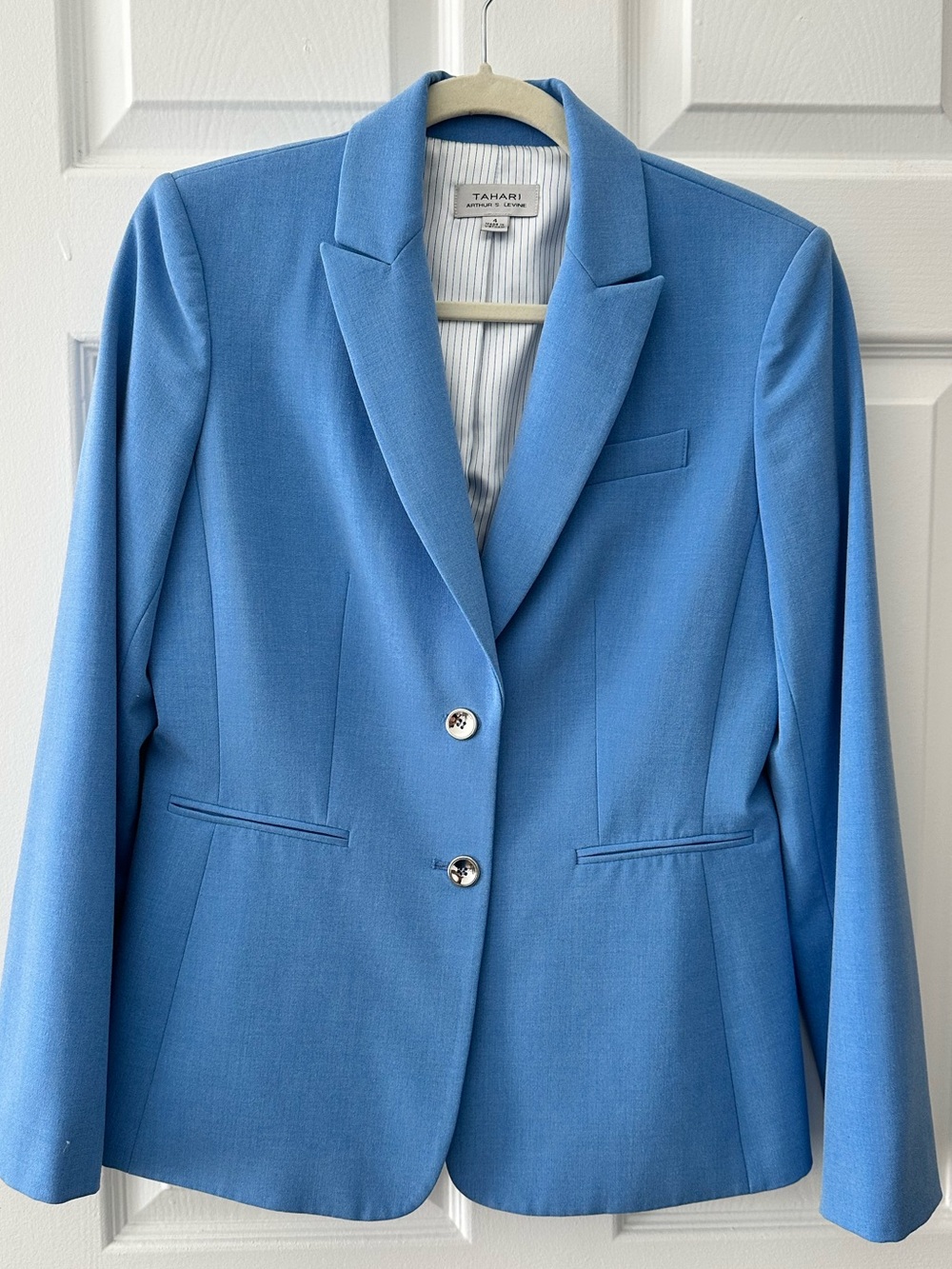 TAHARI Blue Tailored Blazer Size 4
